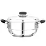 Pristine Try Ply Induction Bottom Stainless Sandwich Base Used Induction Multi-Purpose Kadai (20cm) Set with Knob Stainless Steel Lid and 2 Idli Plates 2 Dhokla Patra Plate with Stainless Steel, 3 image