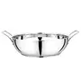 Pristine Stainless Steel Induction Bottom Compatible Sandwich Base Pan with Knob Glass Lid | Kadai/Sauce Pan Capacity- 3L (25cm Silver), 4 image