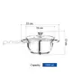 Pristine Stainless Steel Sandwich Base Casserole With Glass Lid 1.7L (Silver), 7 image