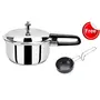 Pristine Try Ply Induction Bottom Stainless Sandwich Base Used Induction Pressure Cooker with Free Tadka Pan- 280ml (2L Silver), 3 image