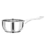 Pristine Try Ply Induction Bottom Stainless Steel Sauce Pan with Knob Glass Lid | Induction and Gas Stove Compatible (2.2L Silver), 4 image