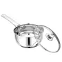 Pristine Try Ply Induction Bottom Stainless Steel Sauce Pan with Knob Glass Lid | Induction and Gas Stove Compatible (2.2L Silver), 3 image