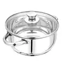 Pristine Stainless Steel Sandwich Base Casserole With Glass Lid 1.7L (Silver), 3 image