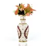 Little India Golden Meenakari Work Marvel in Marble Flower Vase (399 White), 3 image