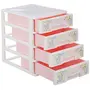 Nayasa Deluxe Plastic Tuckins 4 Drawers Pink - by AAROHI13, 2 image