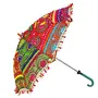 Little India Cotton Handmade Rajasthani Embroidery Umbrella for Women, 3 image