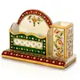 Little India Meenakari Marble Pen Stand and Visiting Card Holder (381 White), 2 image