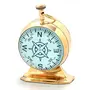 Little India Pure Brass Glossy Decorative Nautical Table Clock (367 Brown), 2 image