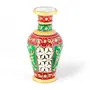 Little India Golden Minakari Jali Cut Work Colorful Flower Vase (403 White), 3 image