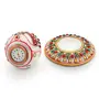 Little India Marble Table Clock and Wooden Tea Coaster Set (DL3COMB132), 3 image