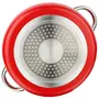 Pristine Aluminum Induction Base Mirror Finish Non-Stick Belly Casserole with Knob Glass Lid (3.5L Red), 4 image