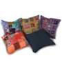 Little India Mirror Hand Embroidery Patch Work Cotton 5 Piece Cushion Cover Set - Multicolor (DLI3CUS407), 2 image