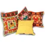 Little India Hand Embroidery Patch Work Cotton 5 Piece Cushion Cover Set - Multicolor (DLI3CUS422), 2 image