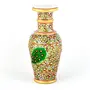 Little India Jaipuri Golden Minakari Peacock Design Flower Vase (401 White), 3 image