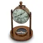Little India Antique Clock and Compass Pure Brass Handicraft (105 Brown), 2 image
