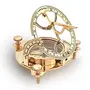 Little India Brass Nautical Sun Dial Compass and Vernier Scale (10.16 cm x 10.16 cm), 3 image