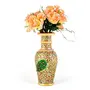 Little India Jaipuri Golden Minakari Peacock Design Flower Vase (401 White), 2 image