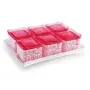 Nayasa Romano Plastic Dry Fruit Container Square by Bansal Group (540 ml Pack of 4 Pink), 4 image