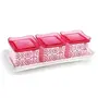 Nayasa Romano Plastic Dry Fruit Container Square by Bansal Group (540 ml Pack of 4 Pink), 2 image