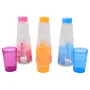 Nayasa Glass Bottle No.3 Plastic Fridge Water Bottle 1000 ml Set of 3 Multicolor, 2 image
