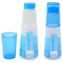 Nayasa Glass Bottle No.3 Plastic Fridge Water Bottle 1000 ml Set of 3 Multicolor, 5 image