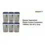 Nayasa Plastic Fusion Containers 1000ml Set of 6 Grey, 2 image