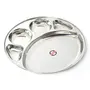 Embassy Round Bhojan Plate Dx/Dinner Plate Size 2 33.7 cms (Pack of 2 Stainless Steel), 2 image