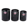 Embassy Cutlery/Stationary/Toiletry Holder Set of 3 - Sizes 1-3 (Black Colour Stainless Steel)