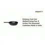 Embassy Cast Iron Skillet/Frying Pan 8 Inches Pre-Seasoned Cookware Made in India Black, 2 image