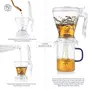 Dancing Leaf Elegante Tea Maker with in-Built Infuser | BPA - Free Material (Tritan) | Bottom Dispensing System | Anti - Drip Technology | Coaster Included | Capacity 550ml, 4 image