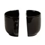 ExclusiveLane Unique Half Ceramic Tea Cups for Tea Party Housewarming Gifts | Coffee Mugs Set of 2 (Black 130 ML), 3 image