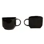 ExclusiveLane Unique Half Ceramic Tea Cups for Tea Party Housewarming Gifts | Coffee Mugs Set of 2 (Black 130 ML), 4 image