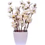 Yash Enterprises Artificial Artificial Flora with Pot (White 1 Piece)