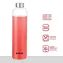 Borosil Crysto Borosilicate Glass Water Bottle Stainless Steel Lid Narrow Mouth 1L - for Fridge and Office, 4 image