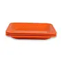 Golden Fish Orange Melamine Square Snacks/Starters Serving Plates (Set of 3; 8 Inch Snacks Plate), 4 image