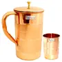 Prisha India Craft Copper Pitcher and 2 Tumbler Set Pure Copper Jug Handmade 54 Ounce Best for Water Ayurveda Moscow Mule Cocktails, 2 image