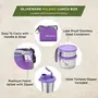 SOPL-OLIVEWARE SOPL-Oliveware Milano Lunch Box | 3 Stainless Steel Containers and Sipper | with Steel Spoon | School College & Office | Insulated Fabric Bag | Leak Proof | Full Meal & Easy to Carry (Purple), 2 image