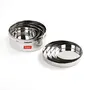 Sumeet Stainless Steel Flat Canisters/Puri Dabba/Storage Containers Set of 4Pcs (240ML 400ML 550ML 800ML), 7 image