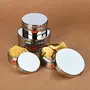 Sumeet Stainless Steel Flat Canisters/Puri Dabba/Storage Containers Set of 4Pcs (240ML 400ML 550ML 800ML), 2 image