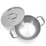 Doniv Titanium Triply Stainless Steel Induction & Gas Compatible Kadhai with Steel Lid - 28 cm / Capacity 4.00 Litre, 5 image