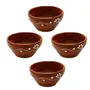Wooden Serving Bowl for Salad SnacksServing Dishes Bowls Set of Decorated Tableware Bowls (Set of 4)