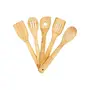 Multipurpose Bamboo Safe Serving and Cooking Spoon Set for Non Stick Spoon for Cooking Baking Kitchen Tools Essentials Bamboo Non Stick Spatulas Ladles Mixing and Turning Spoon Set, 5 image