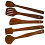 Multipurpose Non-Stick Handmade Wooden Spatulas  Ladles Mixing and Turning Serving and Cooking Spoon -Set of 5, 2 image