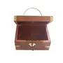 Antique Wooden Money Bank Chest Shape Coin Bank with Brass Hand Work | Piggy Bank for Kids & Adults with Lock | Money Saving Box Decorative Return Gifts For All ( Brown ) Size (LxBxH-4x4x5) Inch, 3 image
