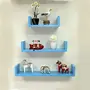 MDF Handmade Home Decor U-Shaped Wall Rack Shelf/Book Shelf - Pack of 3 Sky Blue