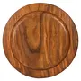 Sheesham Wood Serving Round Plate with Royal Design and Carved Brass Inlay (12 inch), 3 image
