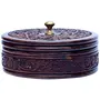 Multipurpose Handcrafted Wooden Casserole Box/Pot Serving Bowl with Lid for Chapatis (Brown 7.5-inch), 2 image