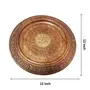 Sheesham Wood Serving Round Plate with Royal Design and Carved Brass Inlay (12 inch), 4 image