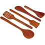 Multipurpose Serving and Cooking Spoon Set for Non Stick Spoon for Cooking Baking kitchen tools Essentials Wooden Non Stick Spatulas  Ladles Mixing and turning Mixing and Turning Handmade Wooden Serving and Cooking Spoon Kitchen Utensil Set of 5