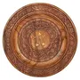 Sheesham Wood Serving Round Plate with Royal Design and Carved Brass Inlay (12 inch), 2 image